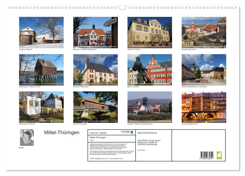 Mittel-Thüringen (CALVENDO Wandkalender 2024)