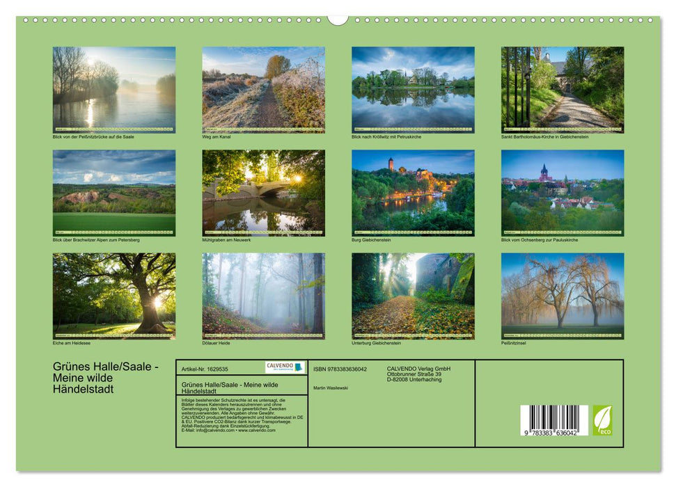 Green Halle/Saale - My wild Handel city (CALVENDO Premium Wall Calendar 2024) 