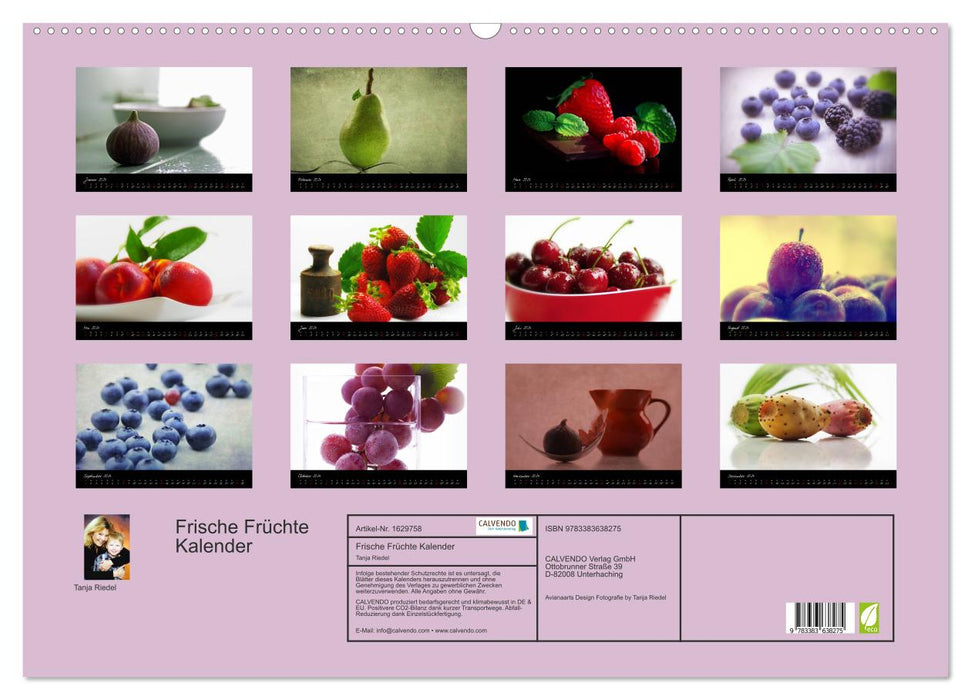 Frische Früchte Kalender (CALVENDO Wandkalender 2024)