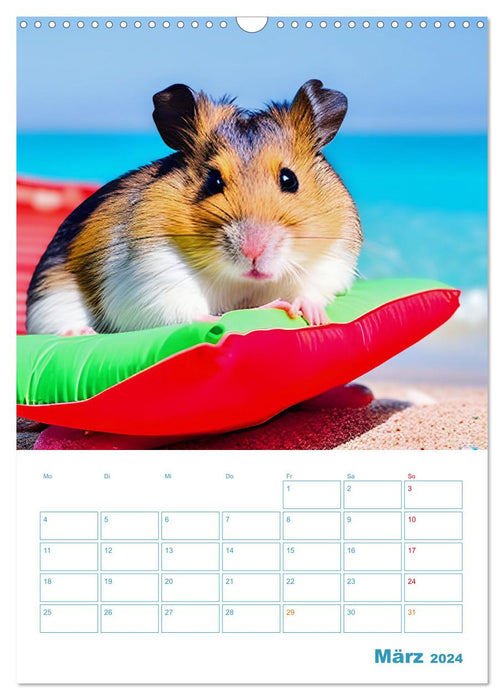 Holiday Hamster - Urlaubsfeeling pur mit sonnigen KI Hamstern (CALVENDO Wandkalender 2024)