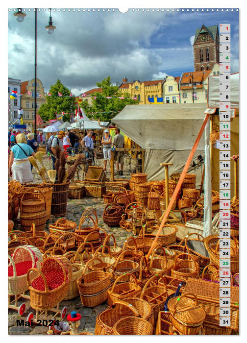 Wismar Stadtansichten (CALVENDO Wandkalender 2024)