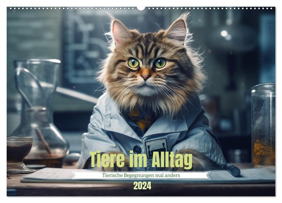 Tiere im Alltag (CALVENDO Wandkalender 2024)