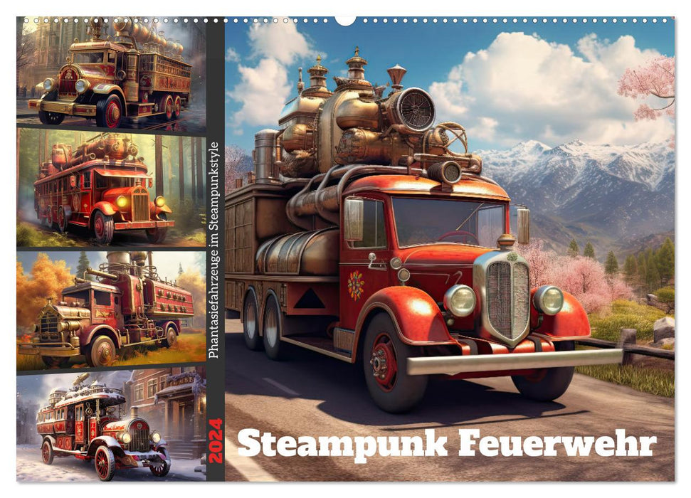 Steampunk Feuerwehr (CALVENDO Wandkalender 2024)