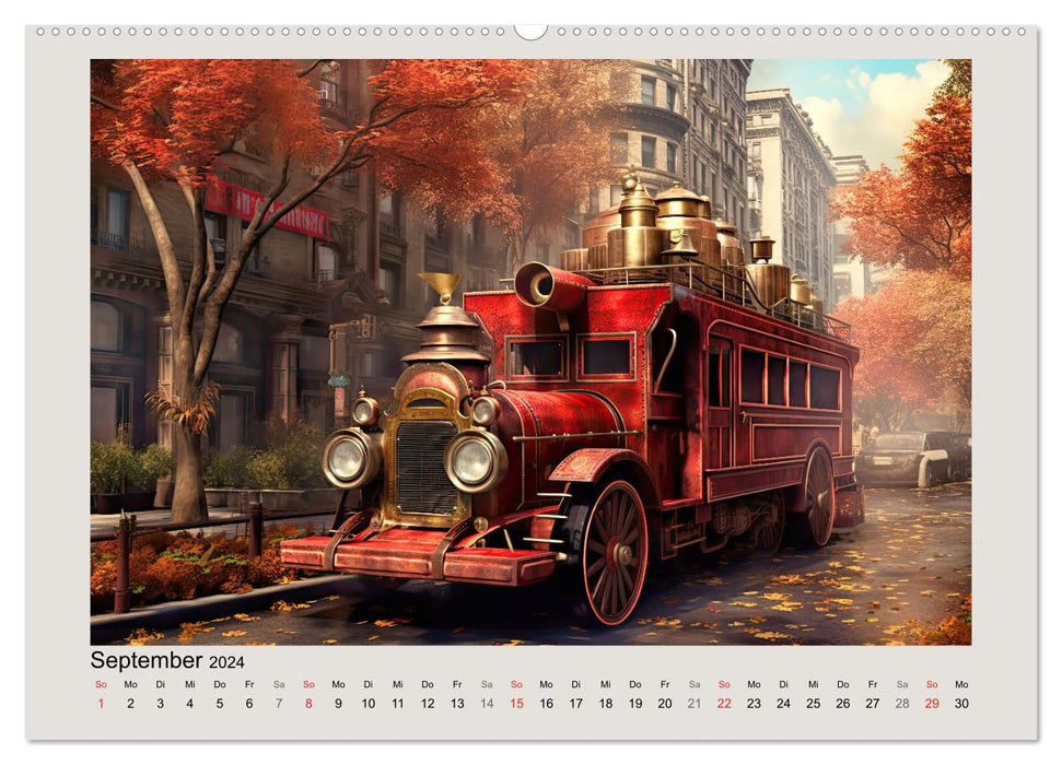Steampunk Fire Department (CALVENDO Wall Calendar 2024) 