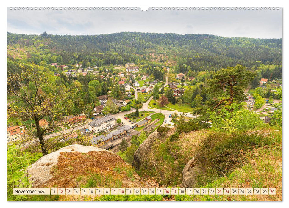 Oybin und Jonsdorf-Urlaubsromantik und Wanderparadies im Zittauer Gebirge (CALVENDO Premium Wandkalender 2024)