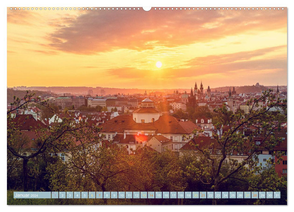 Frühling in Prag (CALVENDO Wandkalender 2024)