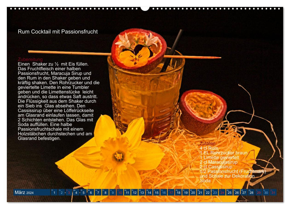 Faszination Rum Cocktails (CALVENDO Premium Wandkalender 2024)
