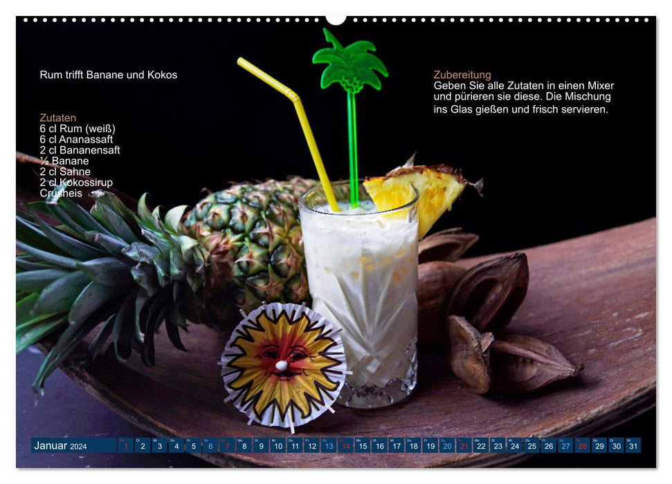 Fascination with rum cocktails (CALVENDO wall calendar 2024) 