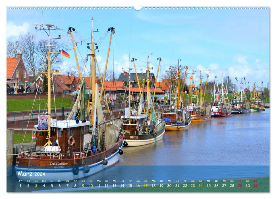 North Sea shrimp boat (CALVENDO Premium Wall Calendar 2024) 