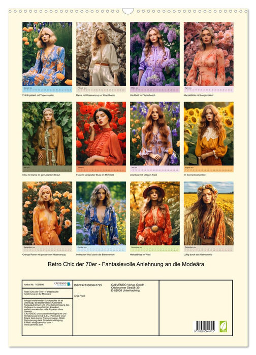 Retro Chic of the 70s Retro Chic of the 70s Imaginative reference to the fashion era (CALVENDO wall calendar 2024) 