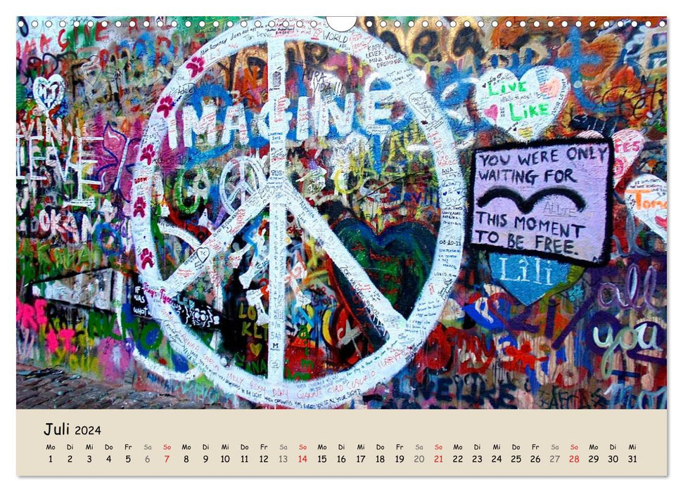 PRAG… wo der Frieden seine Mauer hat (CALVENDO Wandkalender 2024)