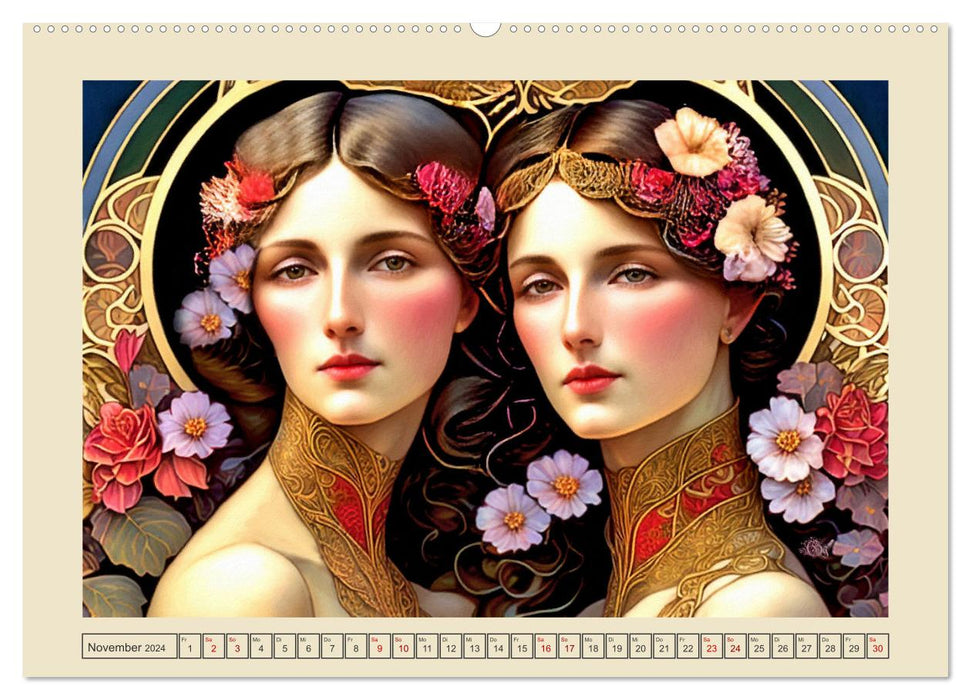 Art Deco Girlfriends (CALVENDO Wall Calendar 2024) 