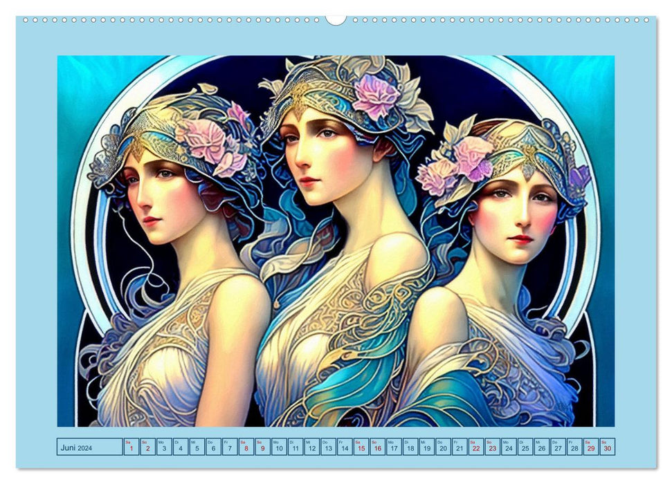 Art Deco Girlfriends (CALVENDO Wall Calendar 2024) 