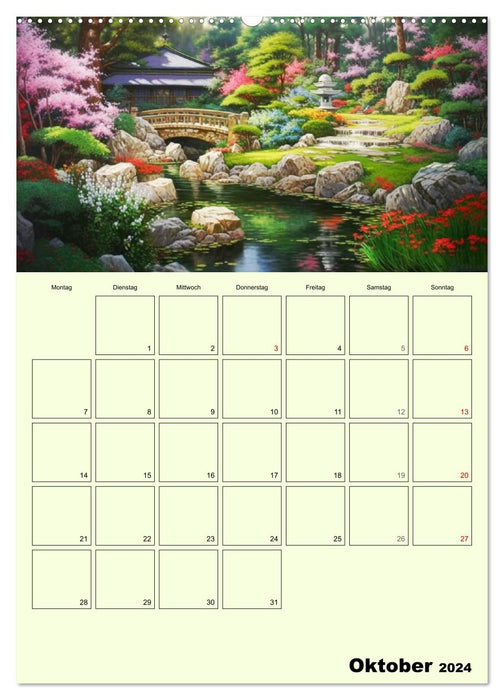 In the Japanese garden. Magical illustrations (CALVENDO wall calendar 2024) 