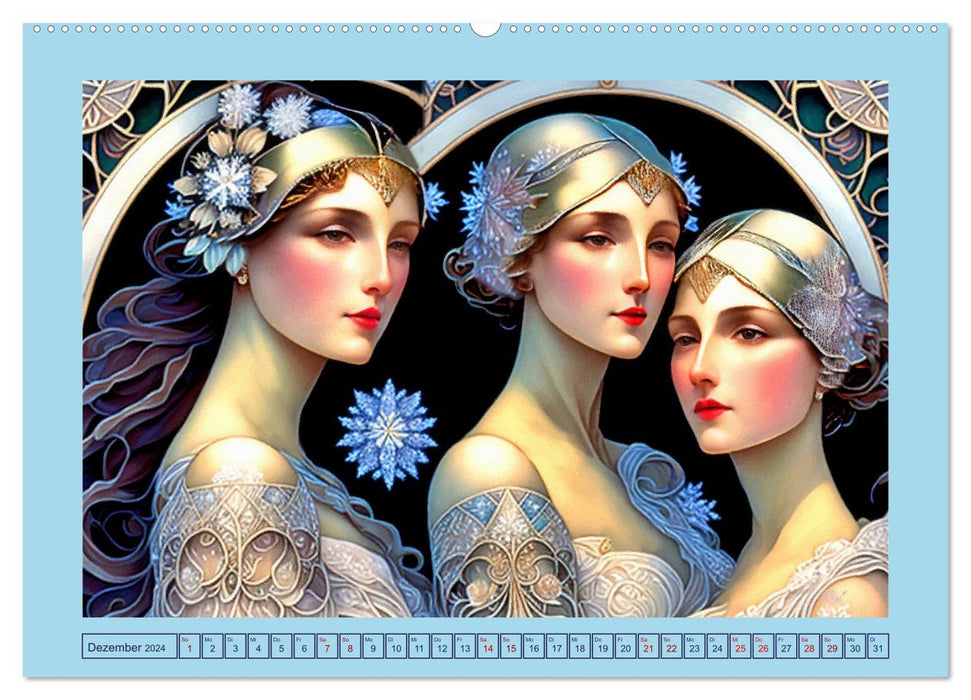 Art Deco Girlfriends (CALVENDO Premium Wall Calendar 2024) 