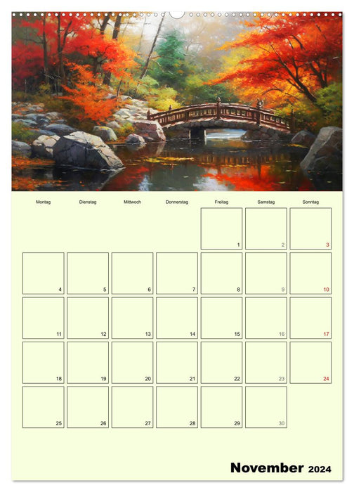 In the Japanese garden. Magical illustrations (CALVENDO Premium Wall Calendar 2024) 