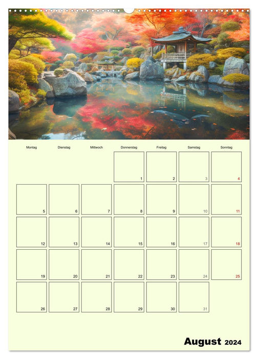 In the Japanese garden. Magical illustrations (CALVENDO Premium Wall Calendar 2024) 