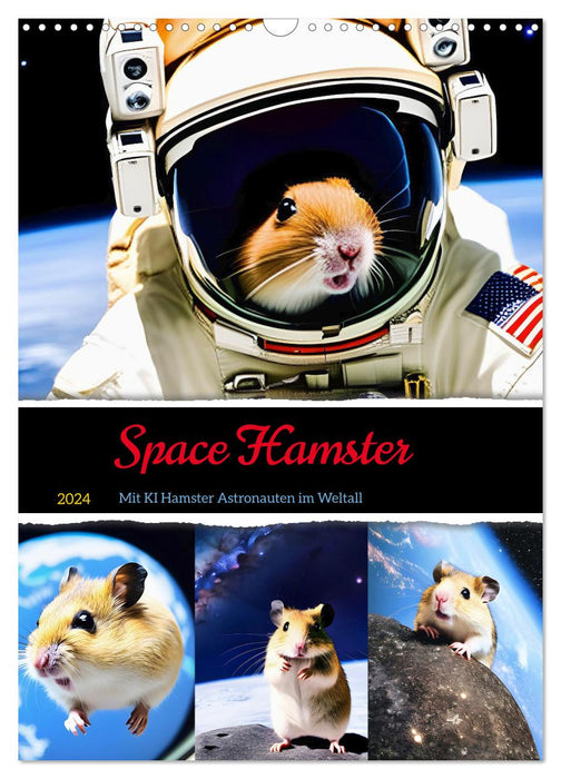 Space Hamster - Astronauts in space with AI hamsters (CALVENDO wall calendar 2024) 