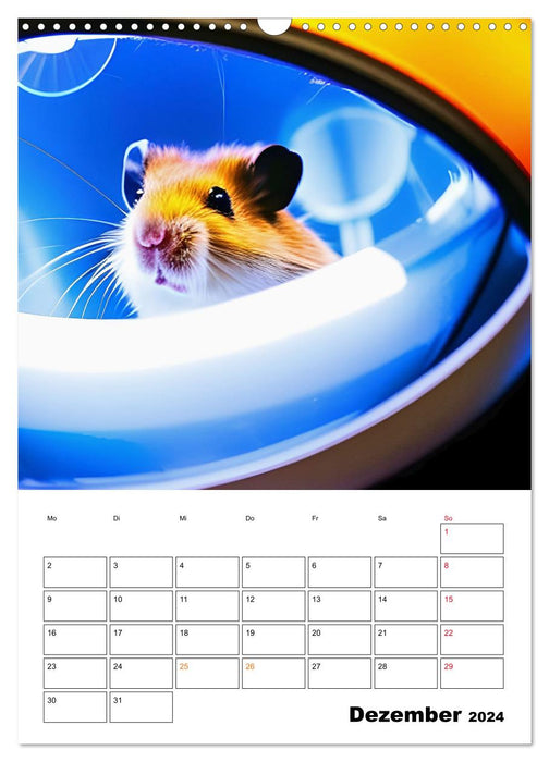 Space Hamster - Mit KI Hamster Astronauten im Weltall (CALVENDO Wandkalender 2024)