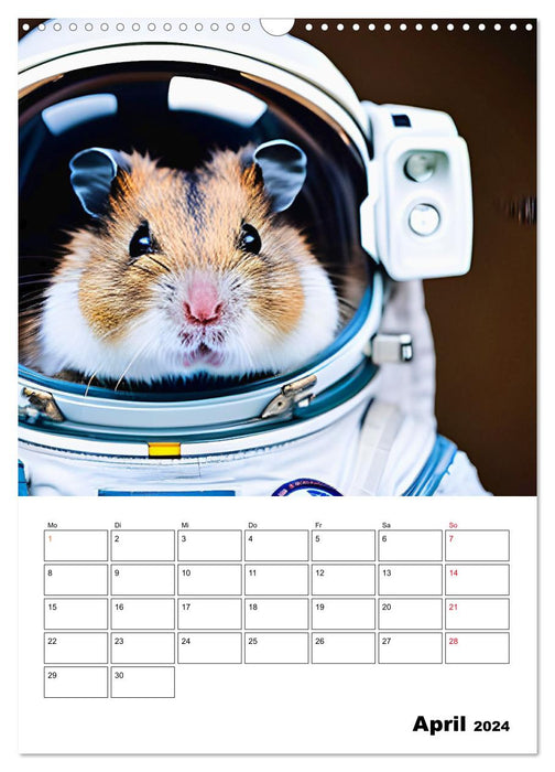 Space Hamster - Astronauts in space with AI hamsters (CALVENDO wall calendar 2024) 