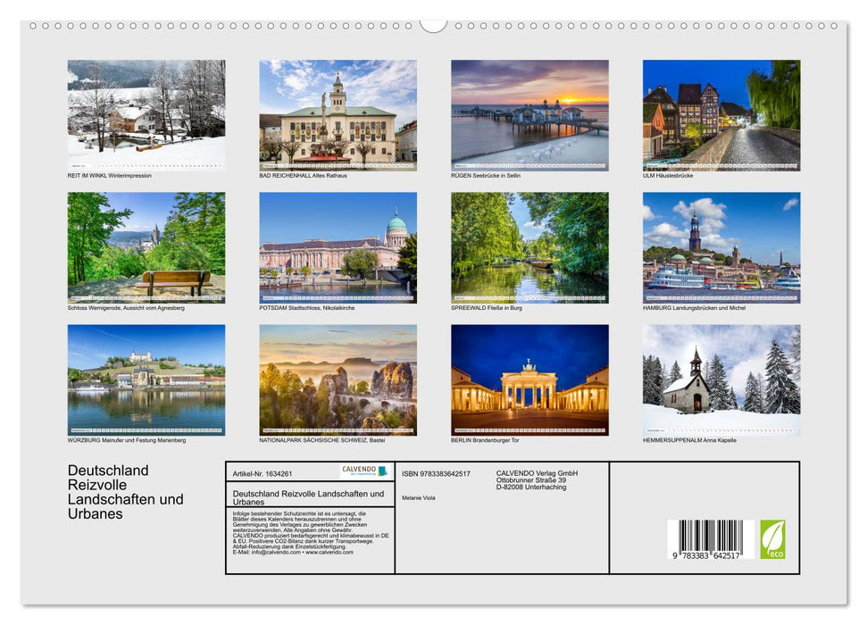 GERMANY Charming landscapes and urban landscapes (CALVENDO Premium Wall Calendar 2024) 