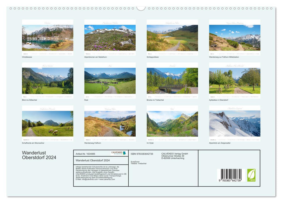 Wanderlust Oberstdorf 2024 (CALVENDO Premium Wandkalender 2024)