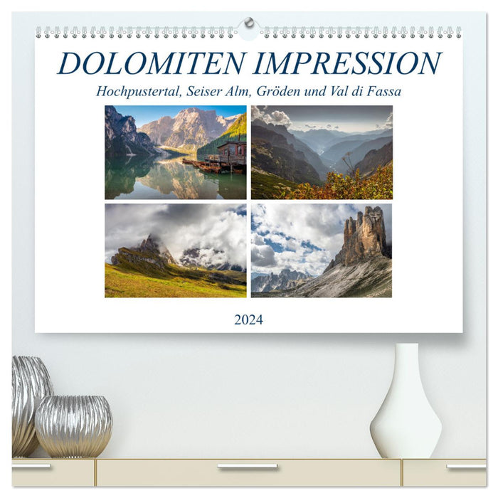 Dolomiten Impression, Hochpustertal, Seiser Alm, Gröden, Val di Fassa (CALVENDO Premium Wandkalender 2024)
