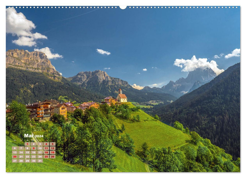 Dolomites Impression, Hochpustertal, Seiser Alm, Val Gardena, Val di Fassa (CALVENDO Premium Wall Calendar 2024) 