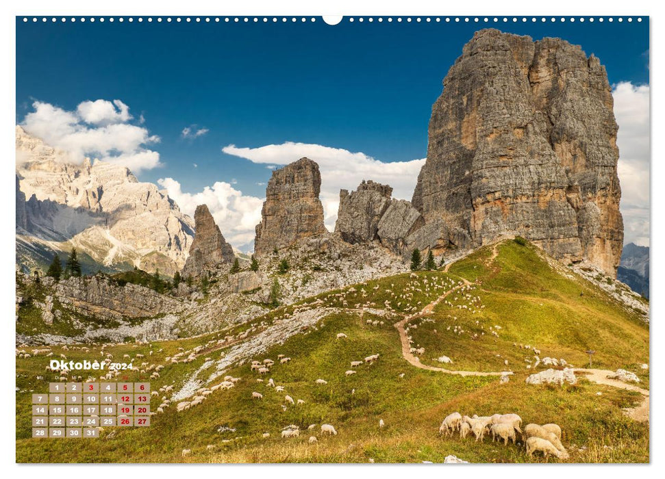 Dolomiten Impression, Hochpustertal, Seiser Alm, Gröden, Val di Fassa (CALVENDO Wandkalender 2024)