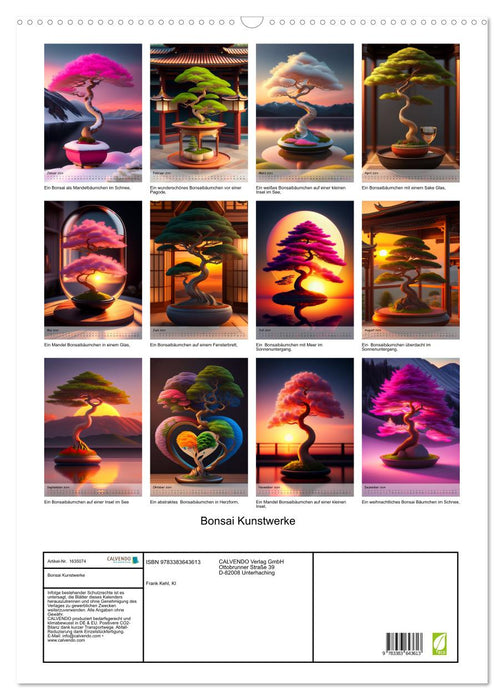 Bonsai artworks (CALVENDO wall calendar 2024) 