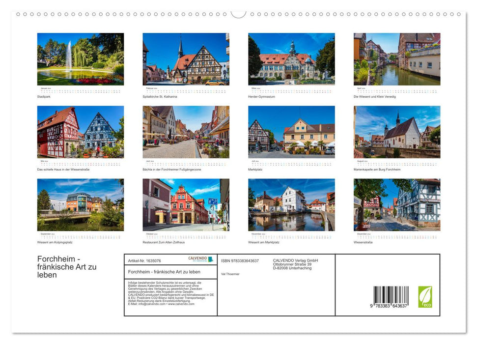 Forchheim - Franconian way of living (CALVENDO Premium Wall Calendar 2024) 