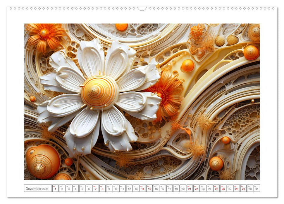 Eleganz in Gold und Orange (CALVENDO Wandkalender 2024)