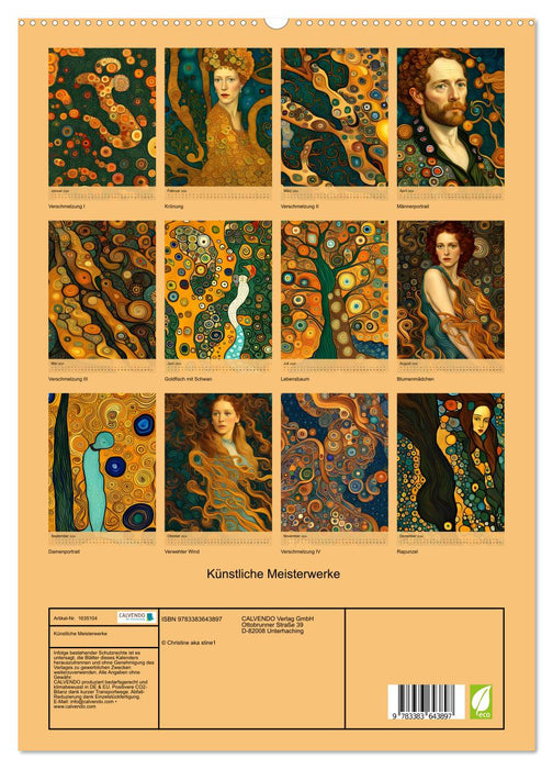Künstliche Meisterwerke (CALVENDO Premium Wandkalender 2024)