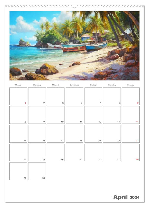 Die Karibik. Der Zauber tropischer Juwele (CALVENDO Premium Wandkalender 2024)