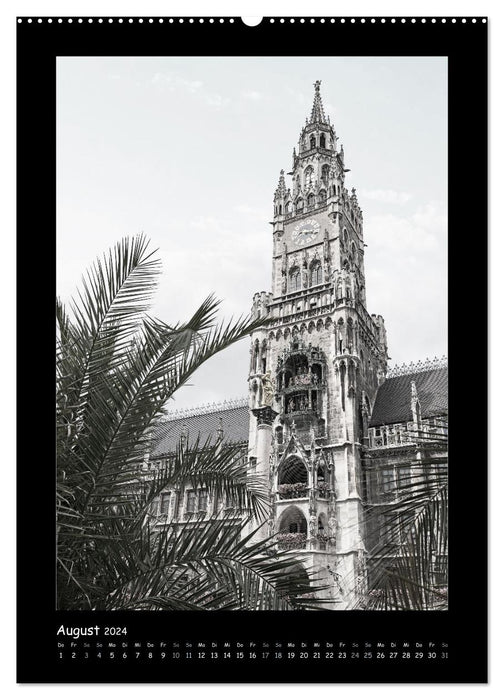 Liebenswertes München 2024 - Stilisierte Fotografien in schwarzweiß (CALVENDO Wandkalender 2024)