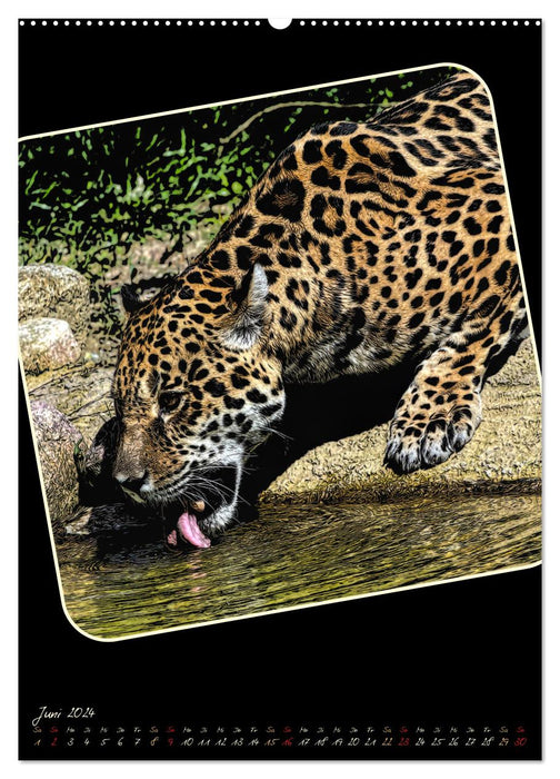 PopArten 2024 – Der verrückte Tierkalender (CALVENDO Premium Wandkalender 2024)