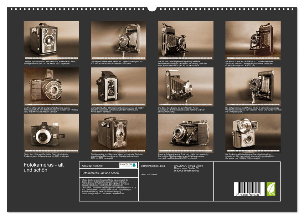 Photo cameras - old and beautiful (CALVENDO Premium Wall Calendar 2024) 