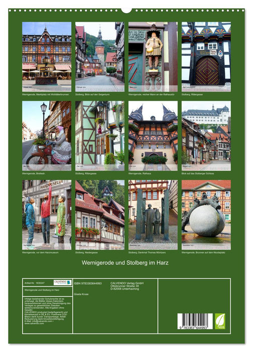 Wernigerode and Stolberg in the Harz (CALVENDO Premium Wall Calendar 2024) 