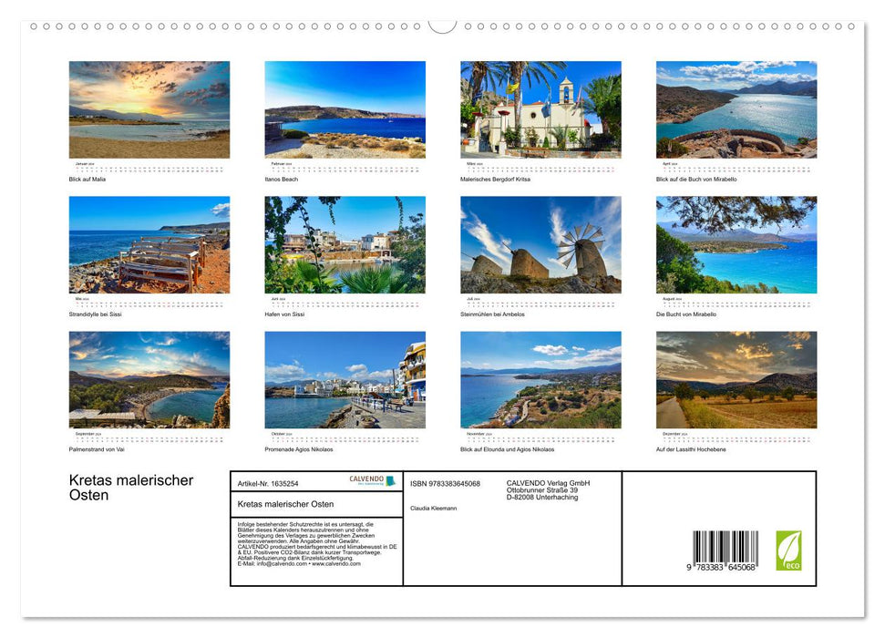 L'Est pittoresque de la Crète (Calvendo Premium Wall Calendar 2024) 