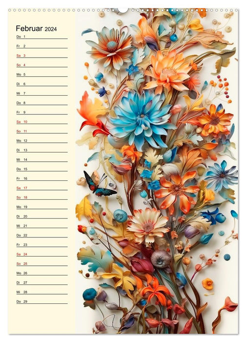 Compositions florales (Calendrier mural CALVENDO 2024) 