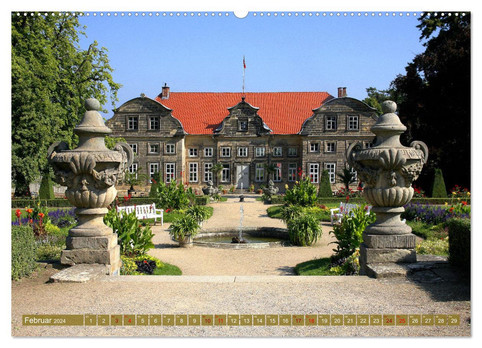 Kleines Schloss in Blankenburg und die Roseburg bei Ballenstedt (CALVENDO Wandkalender 2024)