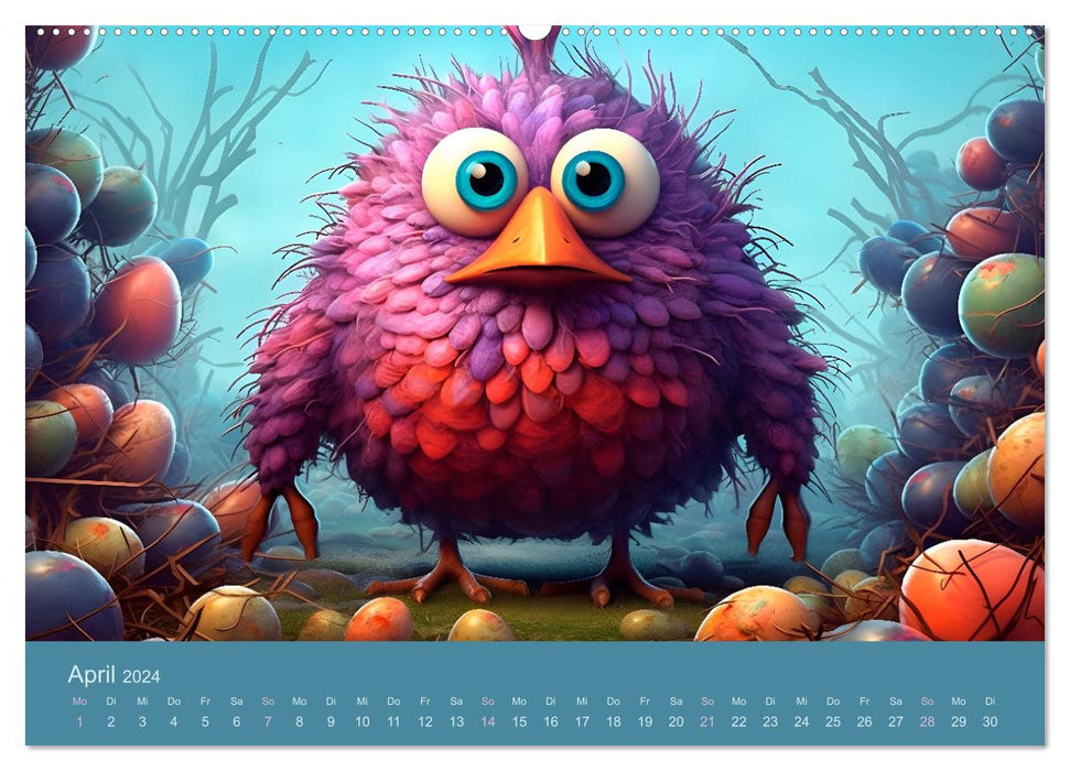 Monstermäßig durchs Jahr (CALVENDO Premium Wandkalender 2024)