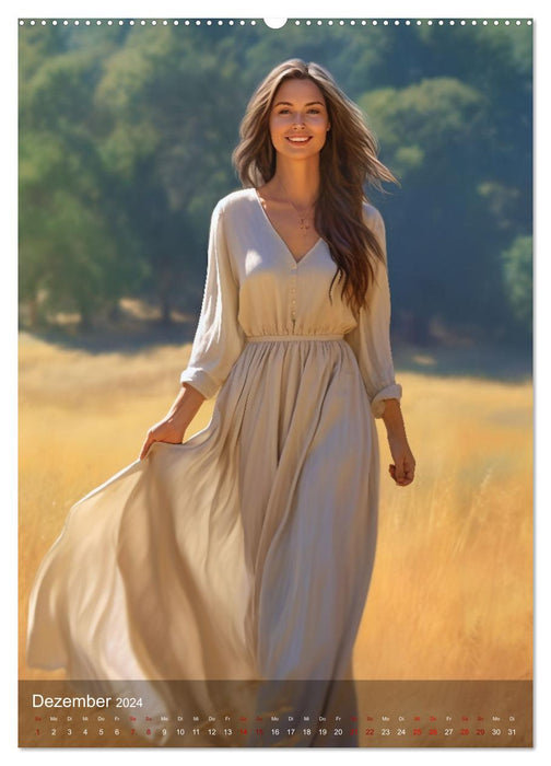 Elegant mit langem Haar (CALVENDO Premium Wandkalender 2024)