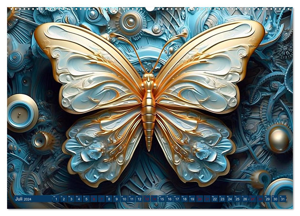 Schmetterlinge voller Kunst (CALVENDO Wandkalender 2024)