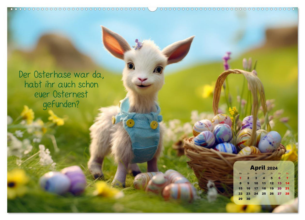 Ziegenkinder haben das ganze Jahr Spaß (CALVENDO Wandkalender 2024)