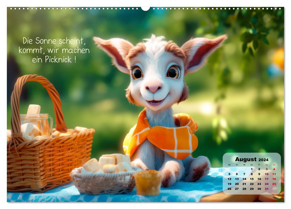 Ziegenkinder haben das ganze Jahr Spaß (CALVENDO Premium Wandkalender 2024)