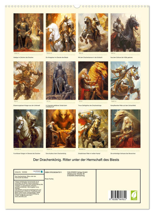 The Dragon King. Knight under the rule of the beast (CALVENDO Premium Wall Calendar 2024) 