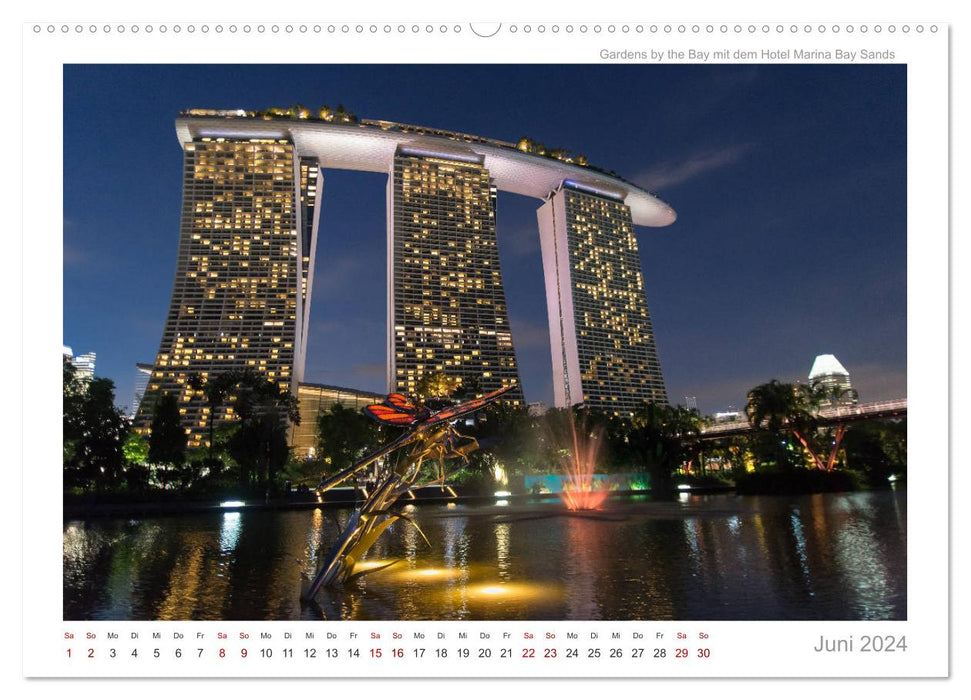 Singapour : Entre gratte-ciel et super arbres (Calendrier mural CALVENDO Premium 2024) 