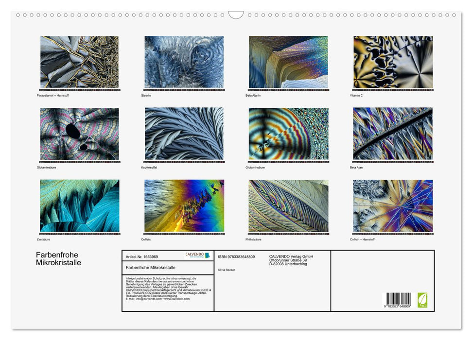 Colorful microcrystals (CALVENDO wall calendar 2024) 