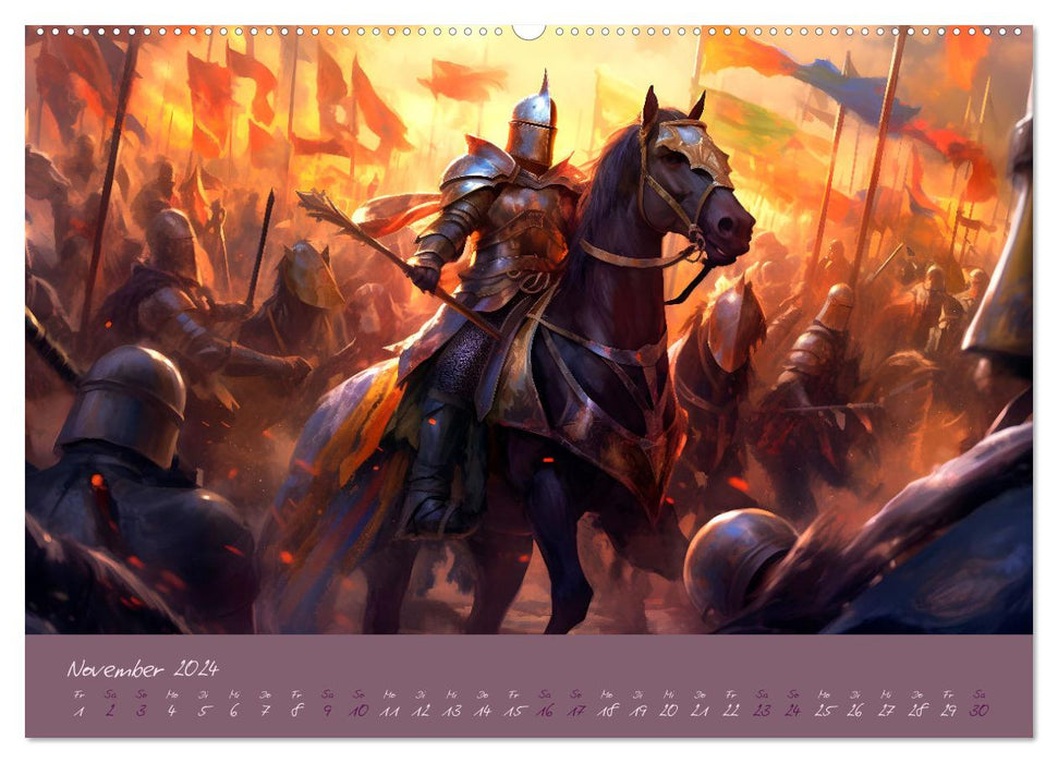 Drachentänzer - Bildgeschichten aus dem Mittelalter (CALVENDO Wandkalender 2024)